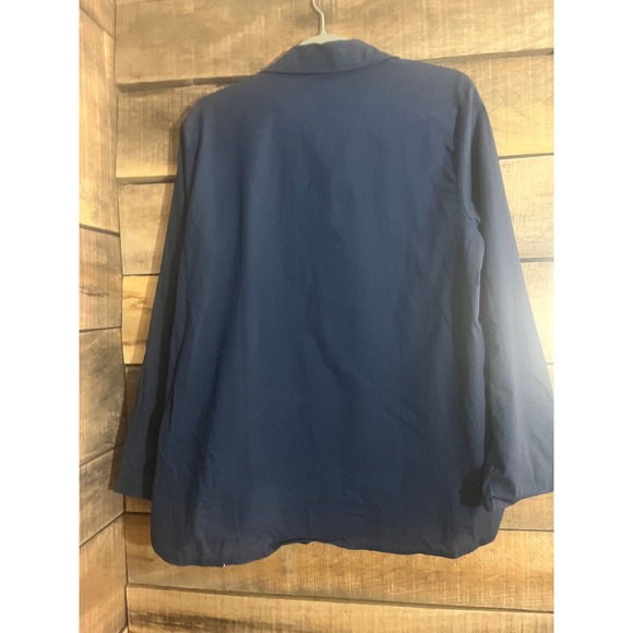 Navy Blue Long Sleeve Button Up Shirt Size L - Picture 5 of 5